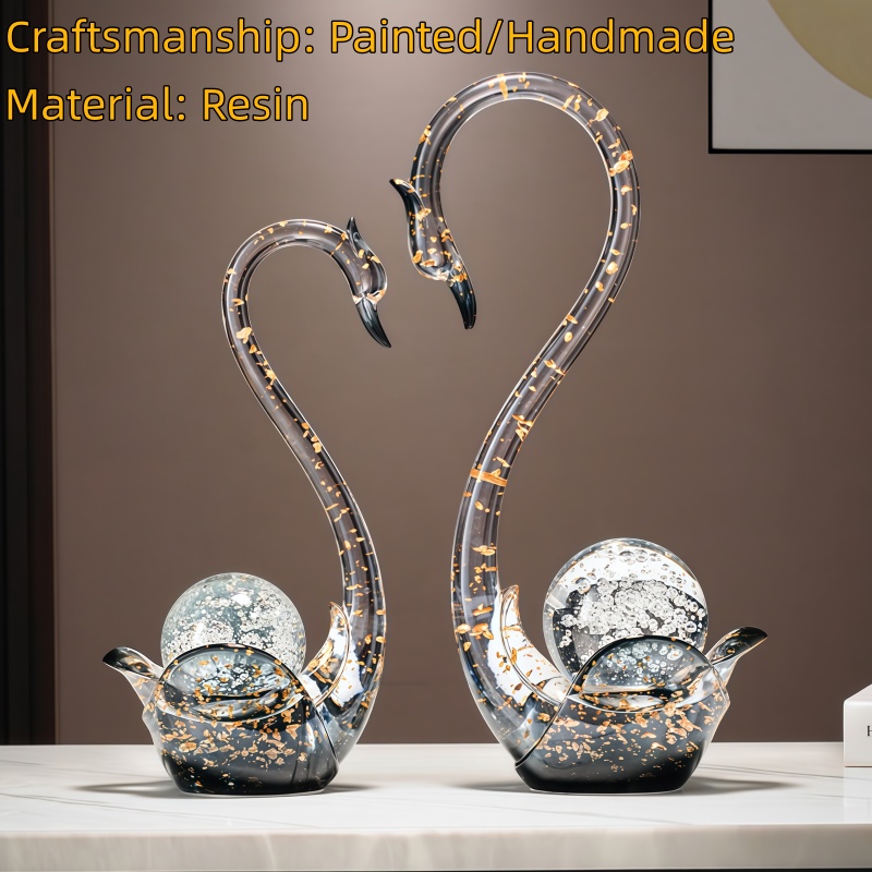Luxury Resin Swan Figurine Cou - Resin Art Wedding Gift recension och pris